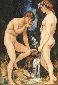 Hans Thoma - Am Quell (1887)