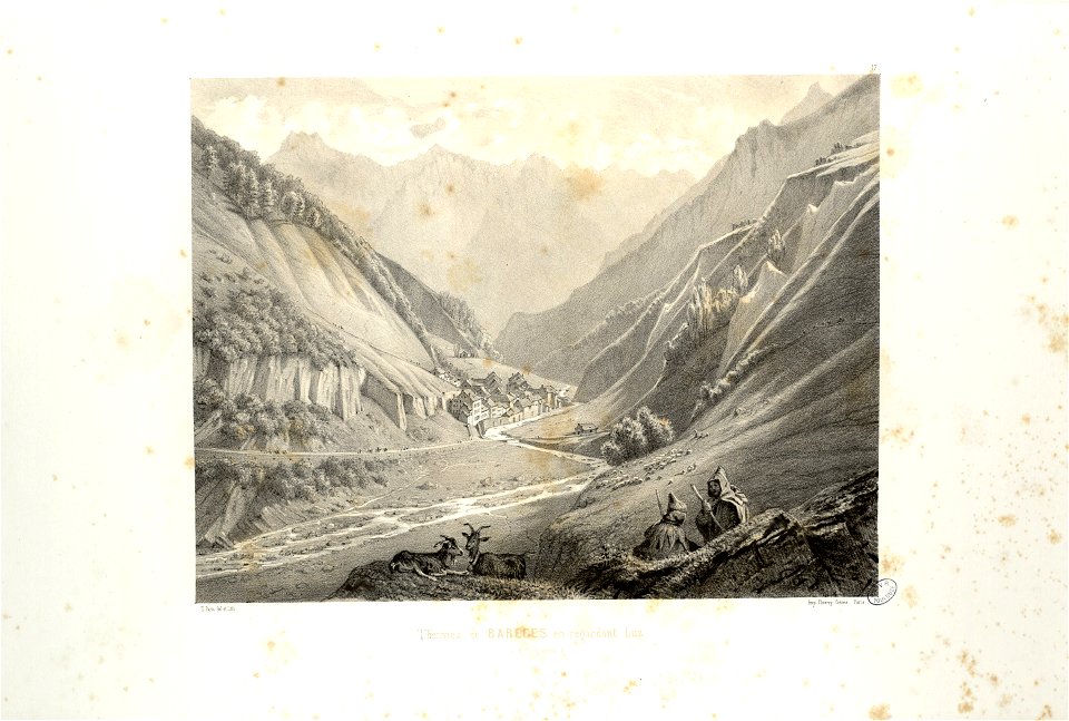 Thermes de Barèges en regardant Luz (Hautes-Pyrénées) - Fonds Ancely - B315556101 A PARIS 1 038