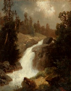 Hans Thoma - Landschaft mit Wasserfall
