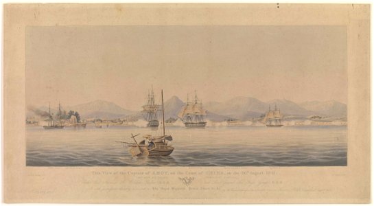 This View of the Capture of Amoy on the Coast of China, on the 26th August, 1841; by Her Majesty's Combined Forces, under Vice Admiral Sir William Parker K.C.B. and Lieut. General Sir Hugh Gough - Plate 2 RMG PY8197
