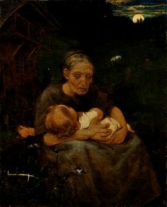 Hans Thoma - Großmutter mit Enkelkind