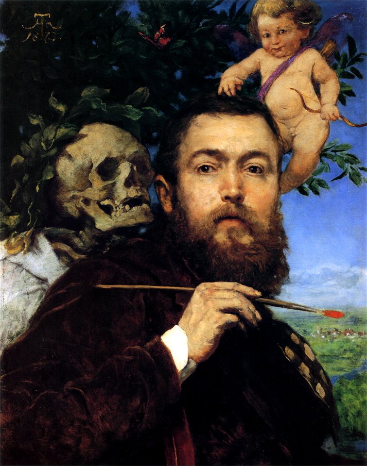 Self-portrait with Love and Death by Hans Thoma