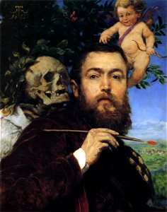 Self-portrait with Love and Death by Hans Thoma