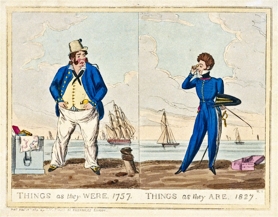 Things as they were, 1757. Things as they are, 1827 (caricature) RMG PW3724
