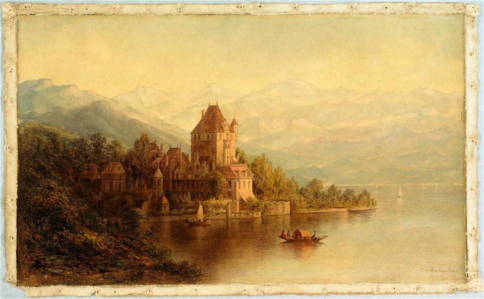 Thomas Addison Richards - Chateau on Lake Thun, Switzerland - 1895.699 - Fogg Museum