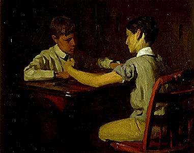 Thomas Anshutz - Checker Players - 1967.136.4 - Smithsonian American Art Museum