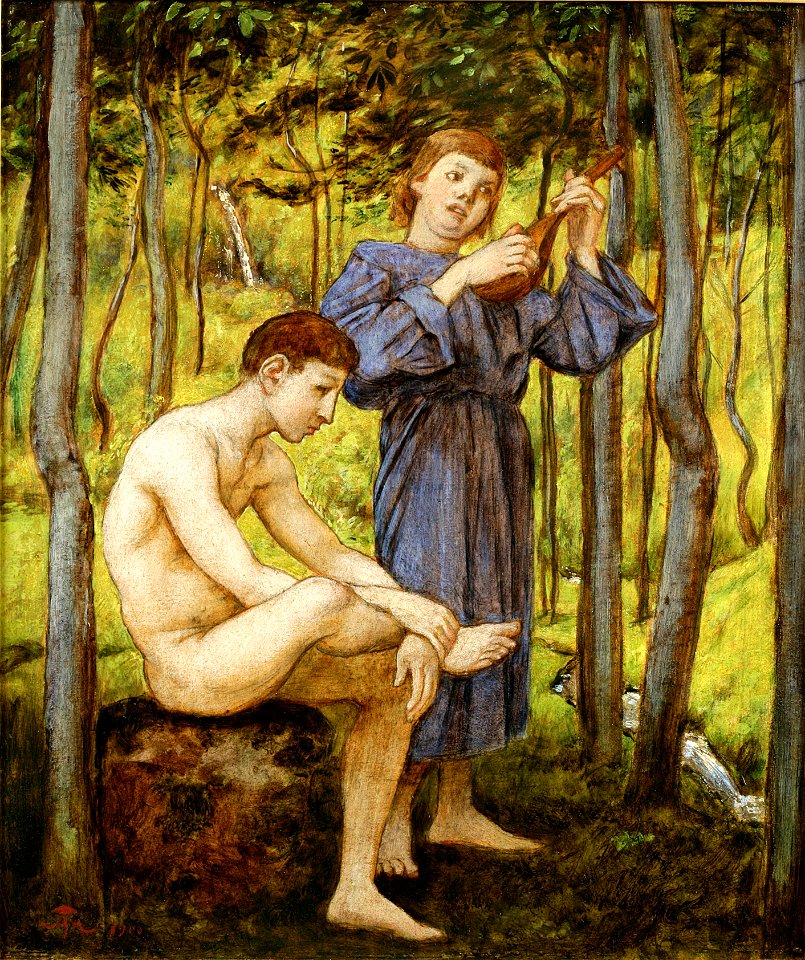 Hans Thoma - Zwei Jünglinge in einem Hain (1900)