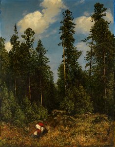 Hans Thoma - Schwarzwaldtannen (1884). Free illustration for personal and commercial use.