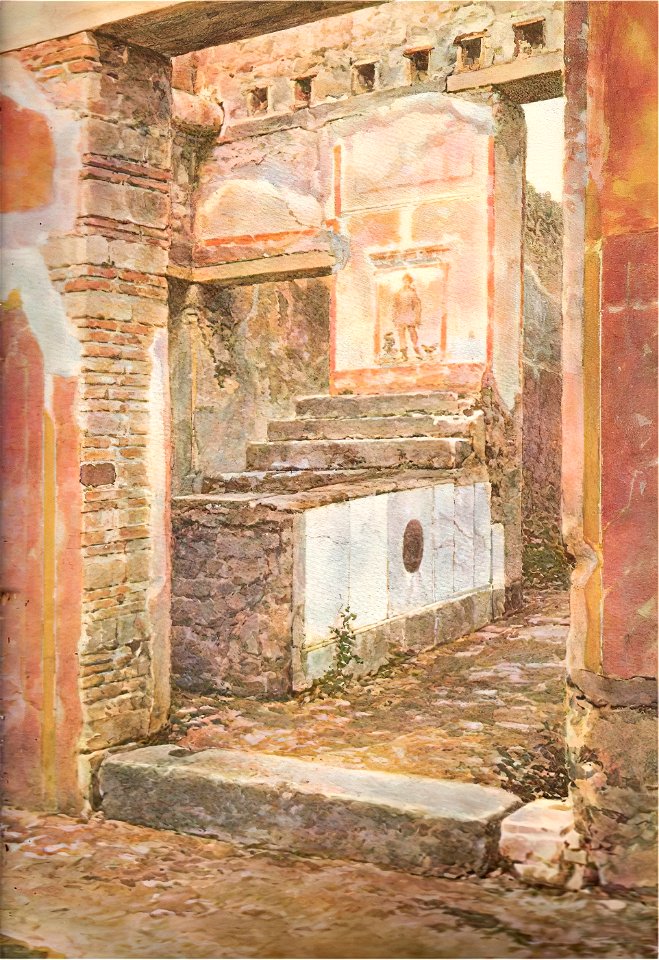 Thermopolion in the alley of the rooster in Pompeii by Luigi Bazzani