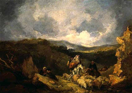 Thomas Barker (1769-1847) - Landscape with Figures and Sheep - N01306 - National Gallery