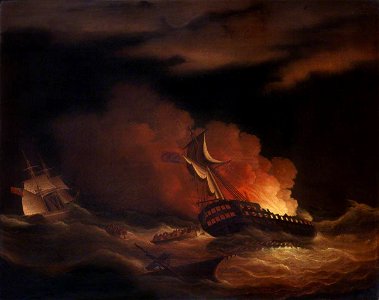 Thomas Buttersworth (1768-1842) - The Loss of the East Indiaman 'Kent' in the Bay of Biscay, 1 March 1825 - BHC3819 - Royal Museums Greenwich