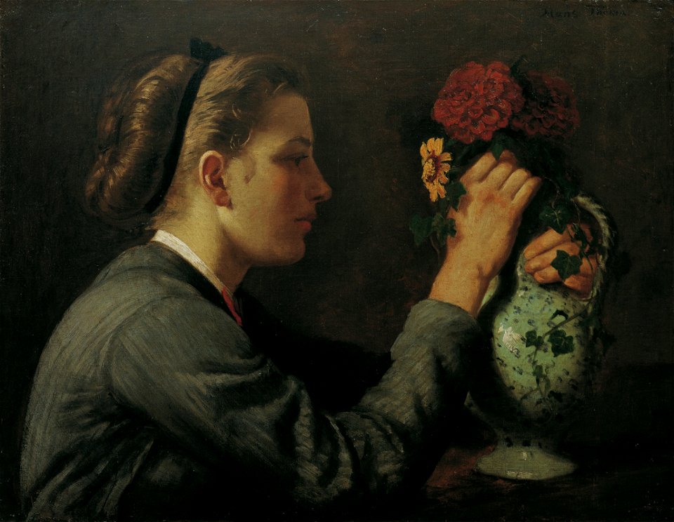 Hans Thoma - Agathe Thoma, die Schwester des Künstlers (ca. 1868)