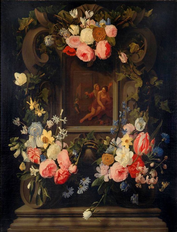 Jan Philips van Thielen - Vertumnus and Pomona in a Garland of Flowers