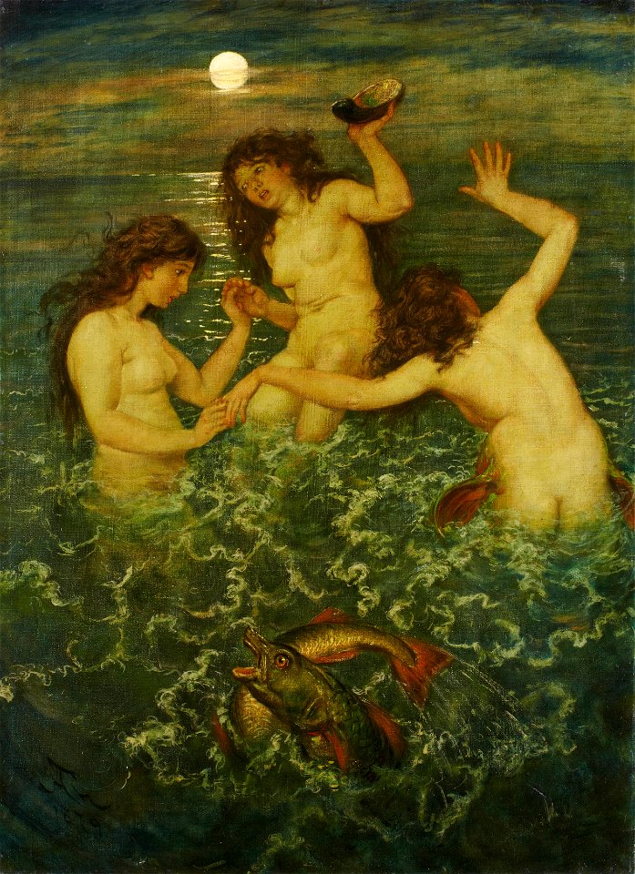 Hans Thoma - Drei Meerweiber (1879)