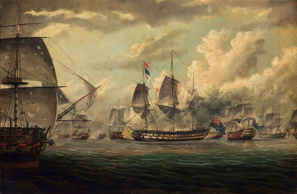 Thomas Baines - H.M.S. Bellerophon leading the bombardment of the Syrian fortress of Acre on 3 November 1840 CSK 2016