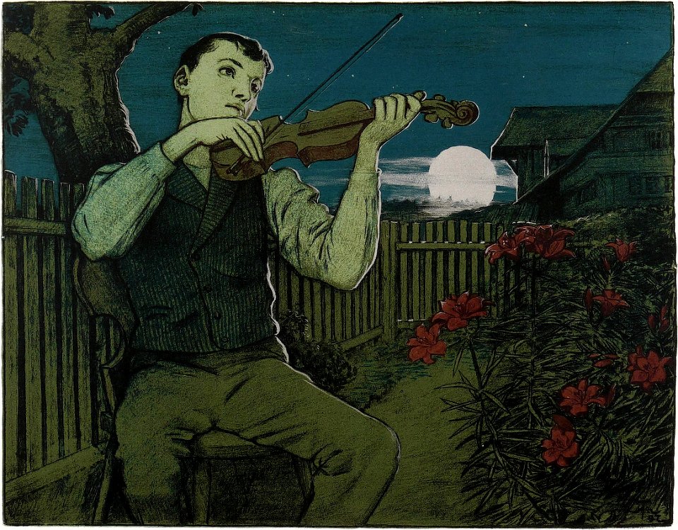 Hans Thoma - Mondscheingeiger (1897)