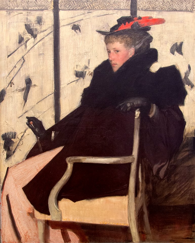 Thomas Austen-Brown (1859-1924) Mademoiselle Plume rouge (1896) Neue Pinakothek 25-01-2017 18-19-21