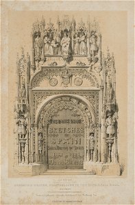 Thomas Allom (British, 1804-1872), Hodgson ^ Graves 6, Pall Mall, London, David Roberts (British, 1796-1864) - Picturesque Sketches in Spain, Title Page - 2012.264 - Cleveland Museum of Art