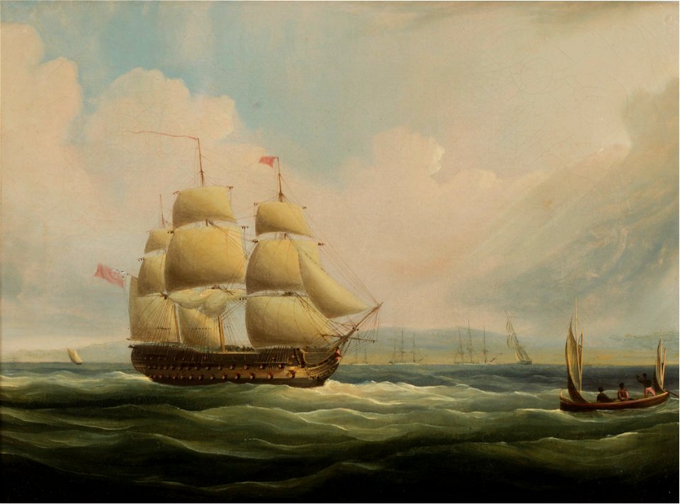 Thomas Buttersworth - H.M.S. Blake, 74 Guns, leaving Port Royal, Jamaica - NYR