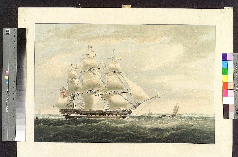 Thomas Coutts entering Bombay in 1826 during her second voyage (proof before letters) RMG PY8469