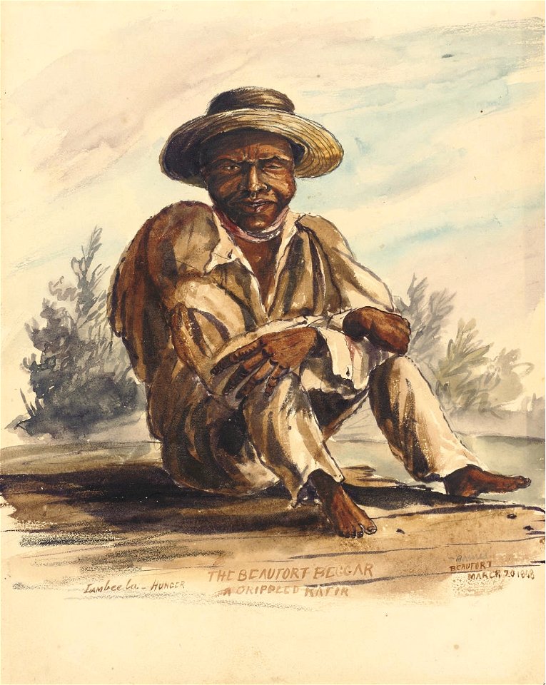 Thomas Baines - The Beaufort Begger (a crippled Kafir)