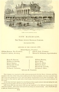 Third Avenue Railroad Depot, New York City, Valentine's Manual