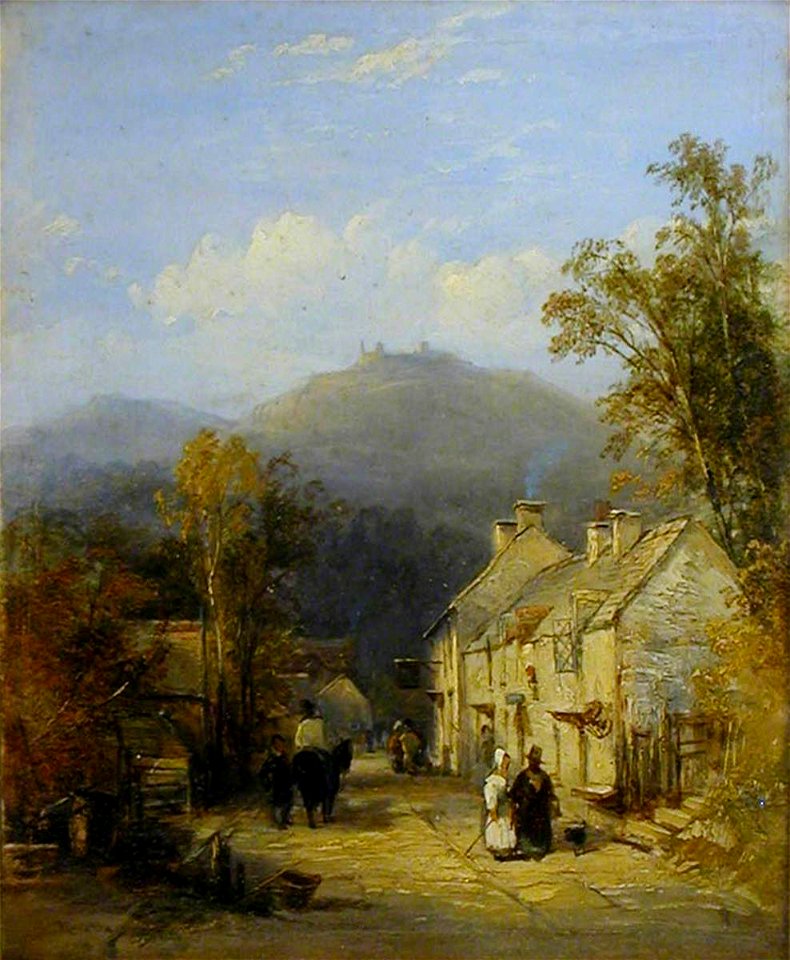 Thomas Creswick (1811-1869) - Street Scene, Llangollen - 93238 - National Trust