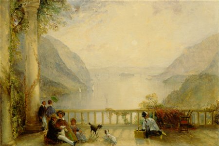 Thomas Creswick - Figures on a Balcony, probably at Westpoint - Google Art Project