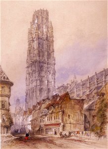 Thomas Coleman Dibdin - La Tour de Beurre Rouen - Sarjeant Gallery. Free illustration for personal and commercial use.