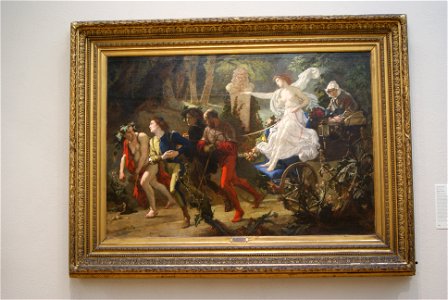 Thomas Couture, The Thorny Path (1873, with frame)