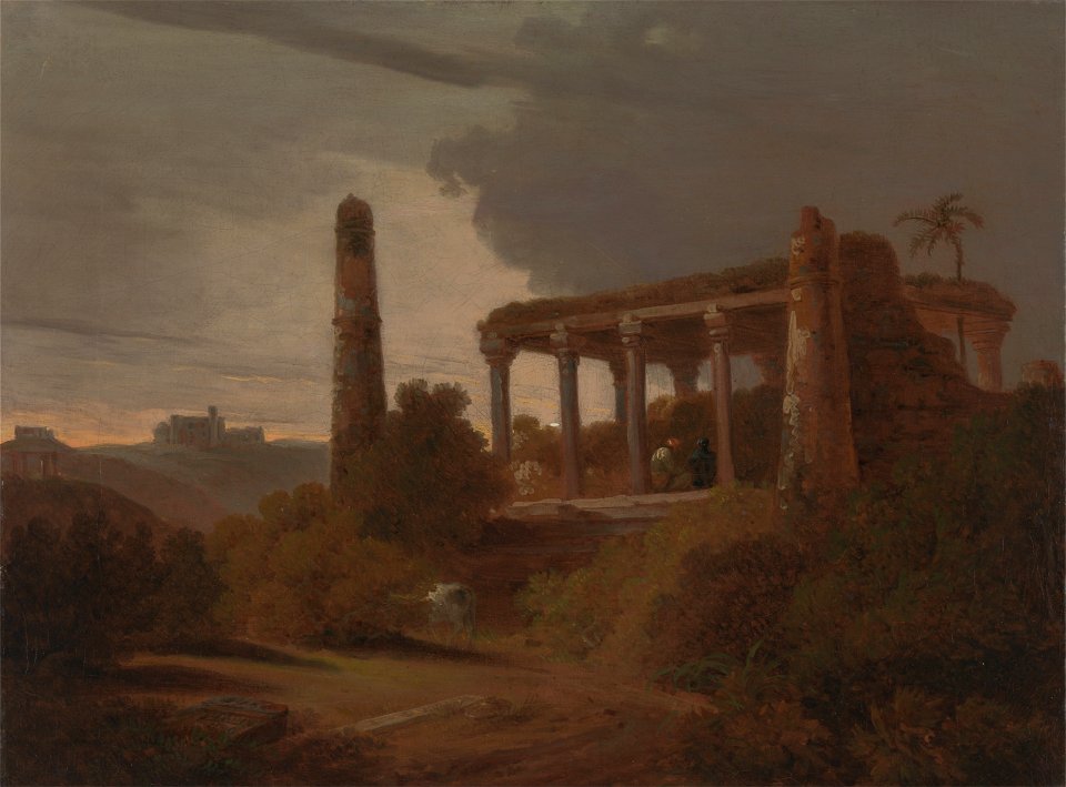 Thomas Daniell - Indian Landscape with Temple Ruins - Google Art Project