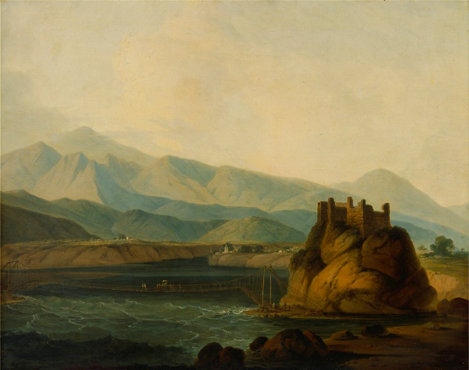 Thomas Daniell - The Rope Bridge at Serinagur - Google Art Project