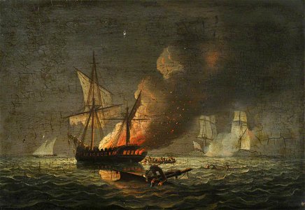 Thomas Buttersworth (1768-1842) - HMS 'Seahorse' Capturing the 'Badiri-i-Zaffer', 6 July 1808 - BHC0586 - Royal Museums Greenwich