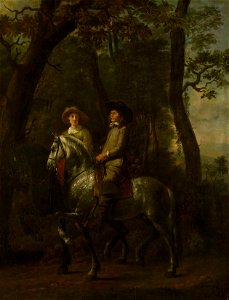 Thomas de Keyser (Amsterdam 1596-7-1667) - A Lady and Gentleman Riding through a Wood - RCIN 406007 - Royal Collection