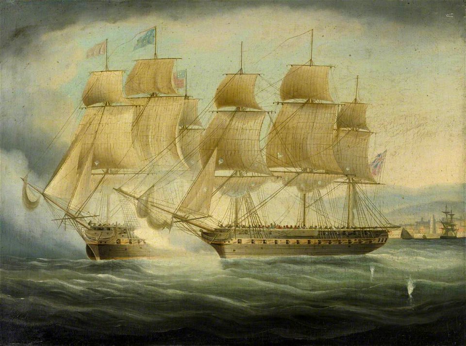 Thomas Buttersworth (1768-1842) - HMS 'Shannon' Taking USS 'Chesapeake', 1 June 1813 - BHC0601 - Royal Museums Greenwich