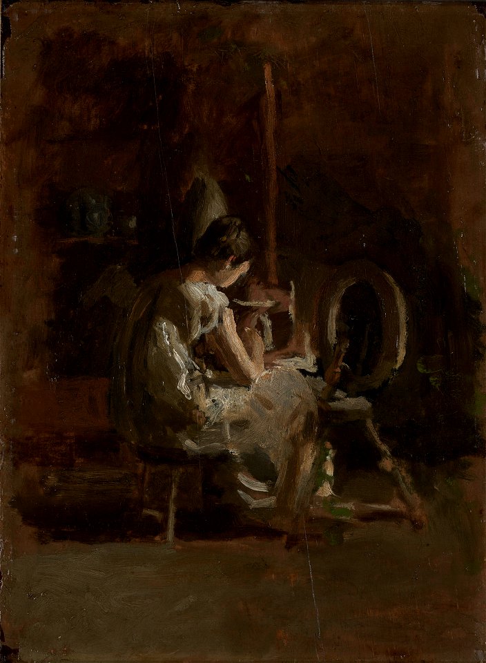 Thomas Eakins - Sketches for “Home-Spun”, (recto and verso) - 1977.163.a-b - Yale University Art Gallery