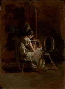 Thomas Eakins - Sketches for “Home-Spun”, (recto and verso) - 1977.163.a-b - Yale University Art Gallery