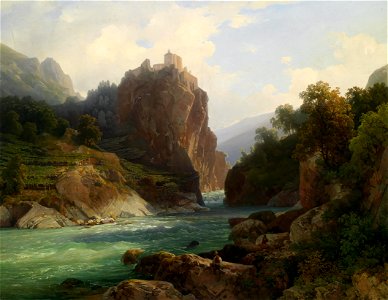 Thomas Ender Blick auf die Zenoburg bei Meran c1845