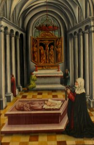 Thoman Burgkmair (zugeschrieben) - Auferweckung eines totgeborenen Kindes auf dem Grab des hl. Petrus von Mailand - L 2537 - Bavarian State Painting Collections