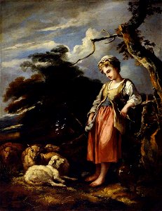Thomas Barker (1769-1847) (style of) - A Shepherdess and Sheep - 960240 - National Trust
