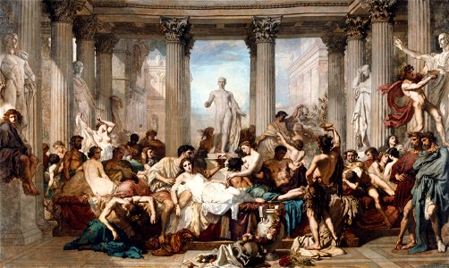 THOMAS COUTURE - Los Romanos de la Decadencia (Museo de Orsay, 1847. Óleo sobre lienzo, 472 x 772 cm)