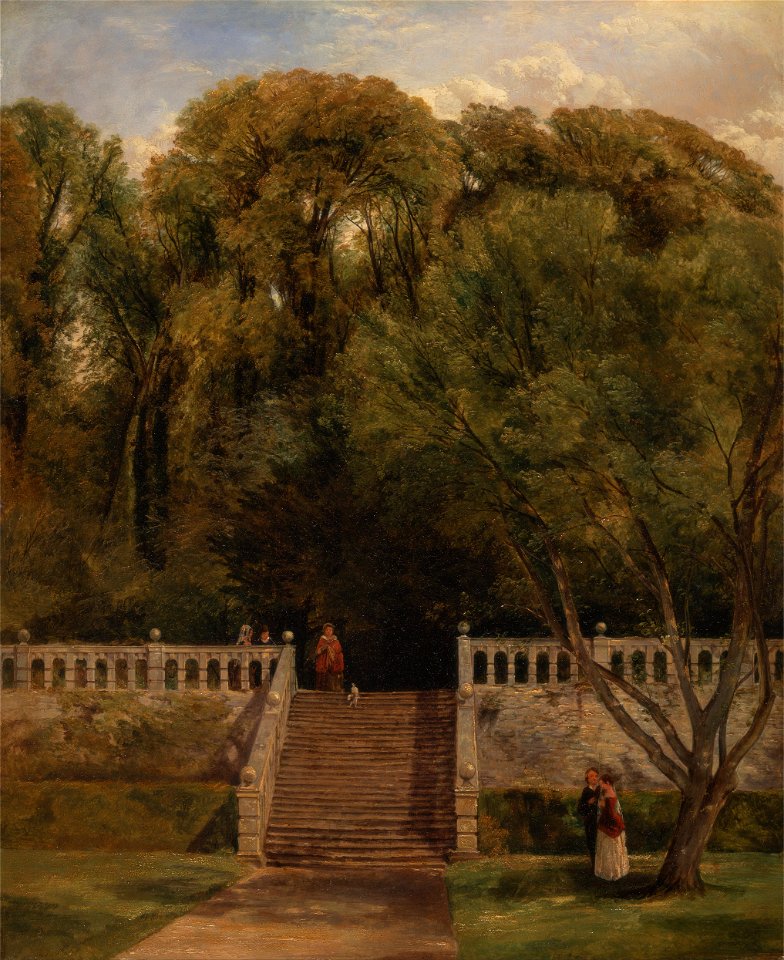 Thomas Creswick - On the Terrace at Haddon Hall, Derbyshire - Google Art Project