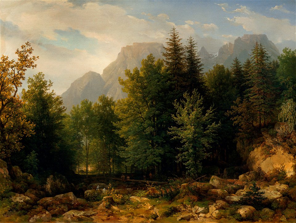 Thomas Ender - Waldlandschaft im Hochgebirge - 7869 - Kunsthistorisches Museum