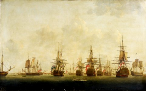 Thomas Elliot (c. 1770-1800) - A View of Part of the British fleet at Spithead - RCIN 405171 - Royal Collection