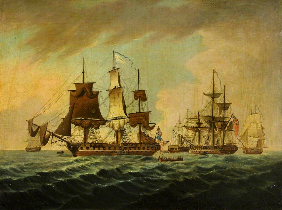 Thomas Buttersworth (1768-1842) - Capture of the USS 'President', 15 January 1815 - BHC3557 - Royal Museums Greenwich