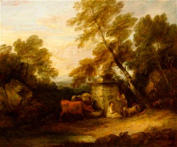 Thomas Gainsborough (1727-1788) - Cattle at a Fountain - 486140 - National Trust