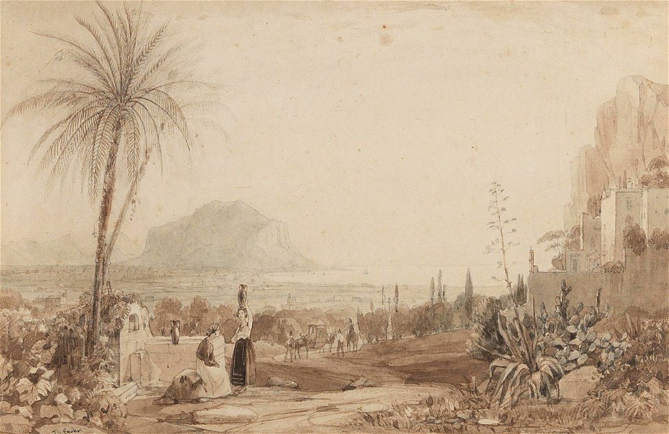 Thomas Ender - A chalet and a rock massif