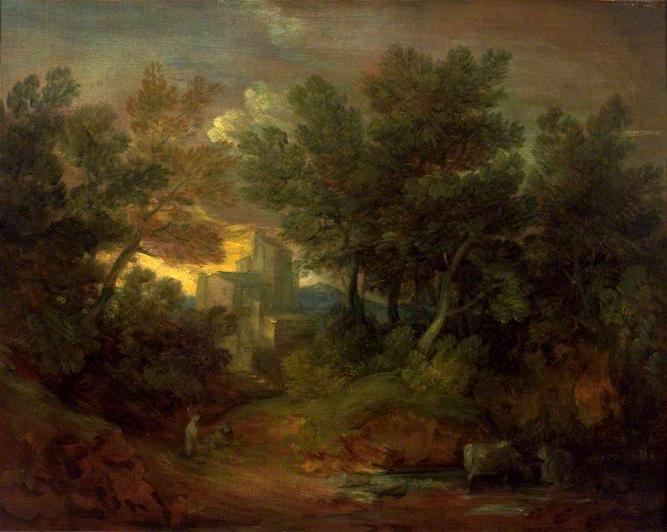 Thomas Gainsborough (1727-1788) - Woody Landscape with Building - N01825 - National Gallery