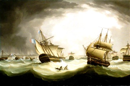 Thomas Buttersworth (1768-1842) - The Battle of Trafalgar, 21 October 1805, End of the Action - BHC0554 - Royal Museums Greenwich