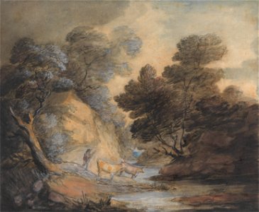 Thomas Gainsborough - Cattle Watering by a Stream - Google Art Project